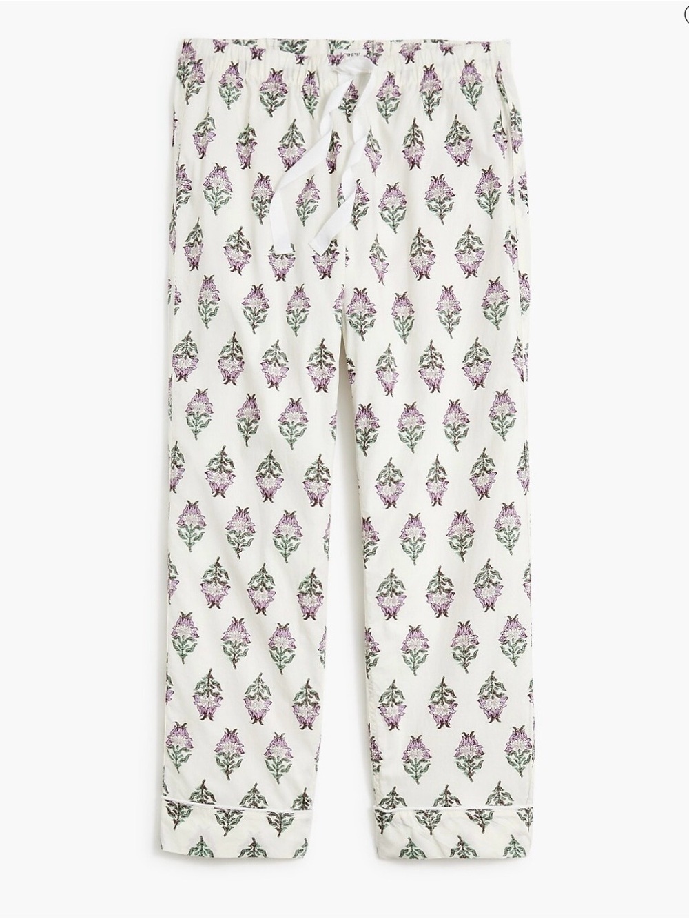 J. Crew Factory White Floral Print Pajama Pants - Purple & Green